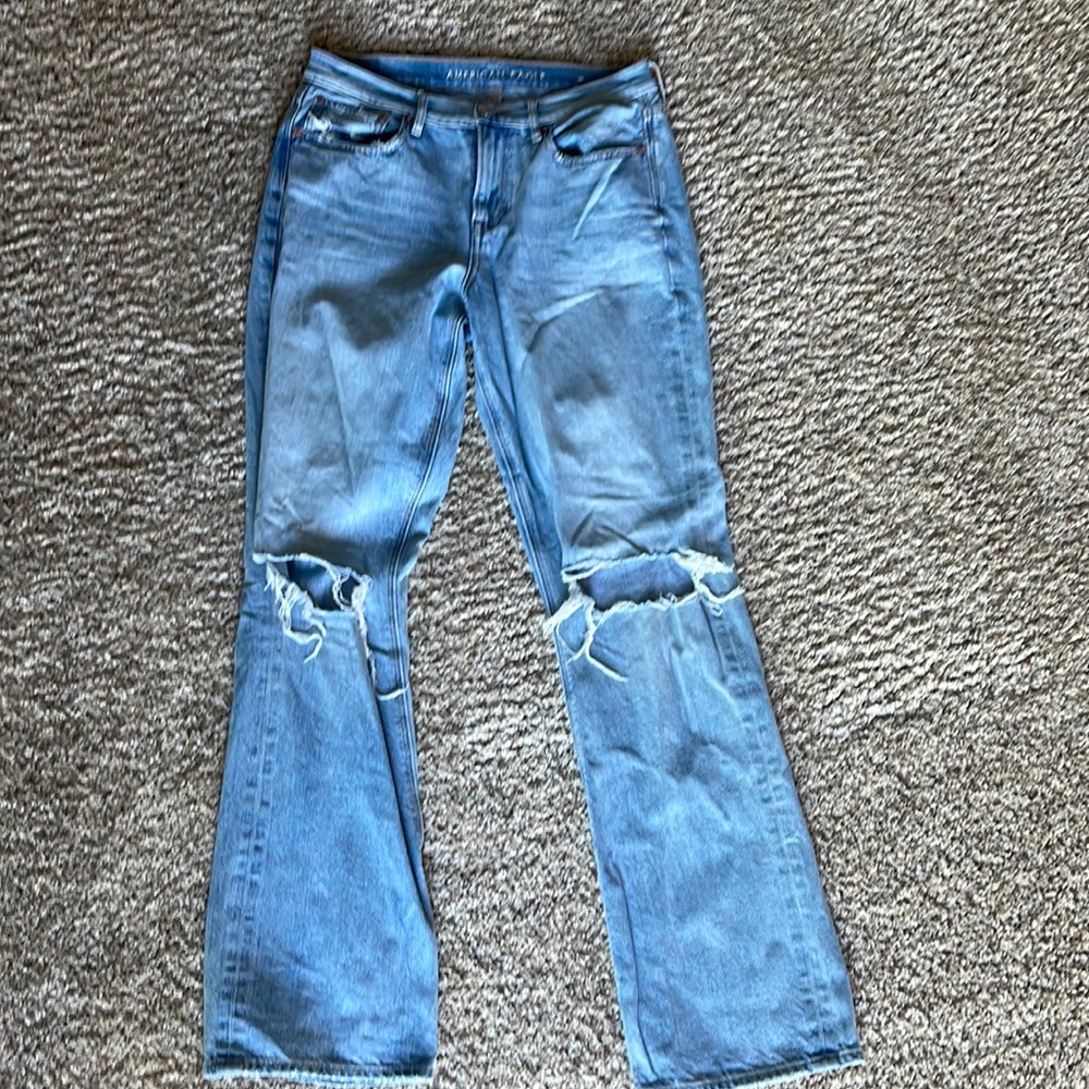 American eagle jeans with rips in the knees